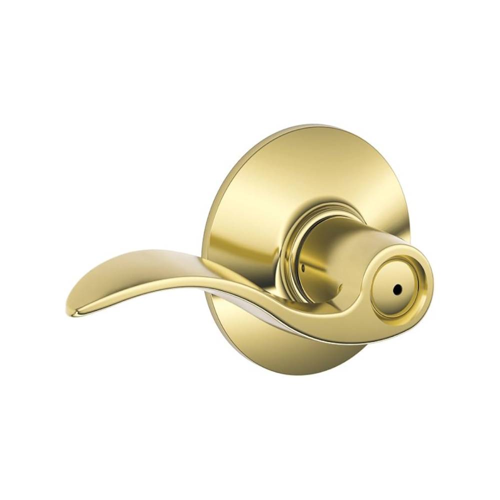 Schlage - F40 - Privacy Lock - Accent Lever - Grade 2 - 605 (Bright Brass Finish)