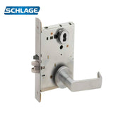 Schlage - L9026J - Cylinder Mortise Exit Lock with 2-3/4 Backset and 1-3/16 ANSI Strike Width - 06 Lever - A Rose - Schlage FSIC Less Core - Grade 1 - 626 (Satin Chrome Finish)