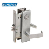 Schlage - L9060P - Apartment Entrance Mortise Lock with 06 Lever and 1-3/16 ANSI Strike - C Keyway - N Escutcheon - Grade 1 - 626 (Satin Chrome Finish)