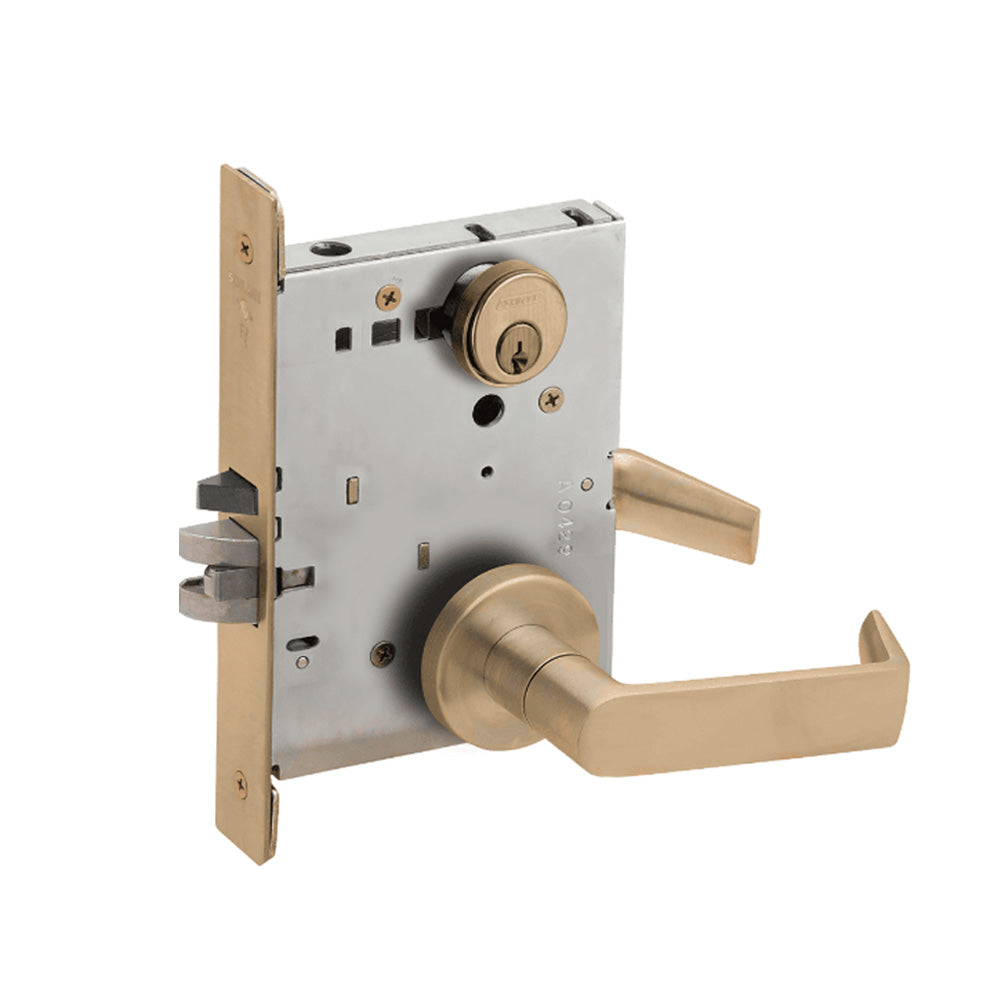 Schlage - L9080 - Storeroom Mortise Lock with Conventional Cylinder 6-pin and 06 Lever - Grade 1