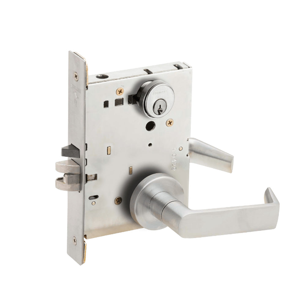 Schlage - L9080 - Storeroom Mortise Lock with Conventional Cylinder 6-pin and 06 Lever - Grade 1