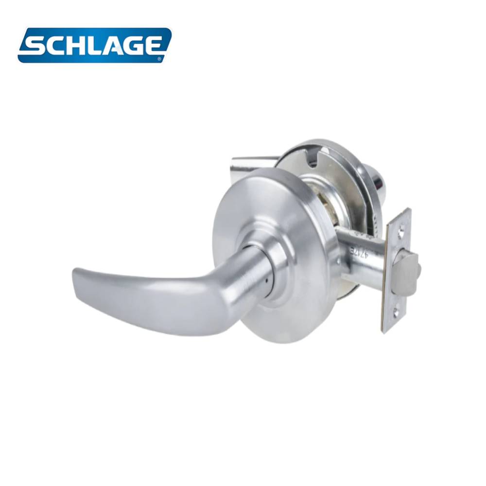 Schlage - ND10S - Passage Latch with 2-3/4 Backset and 4-7/8 ANSI Strike - Athens Lever - Grade 1 - 626 (Satin Chrome Finish)