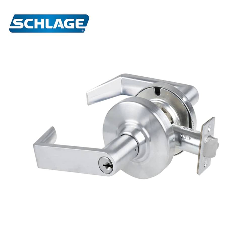 Schlage - ND53PD - Entrance Lock with 4-7/8 ANSI Strike and Standard Cylinder - Rhodes Lever - Grade 1 - 626 (Satin Chrome Finish)