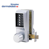 Simplex - EE1011 - Mechanical Pushbutton Cylindrical Lock - Entry and Egress - 2-3/4 Backset - 26D (Satin Chrome)