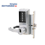 Simplex - L8146B - Mechanical Pushbutton Mortise Combination Lever Lock - Passage/Lockout - 6/7-Pin SFIC Prep - 26D (Satin Chrome)