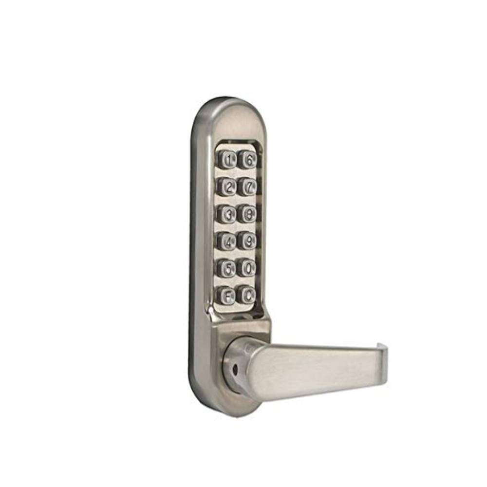 Simplex - LD472 - Light Duty Pushbutton Knob Lock - Passage - 2-3/4 Backset - Satin Stainless Steel Finish