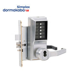 Simplex - 8148S - Mortise Pushbutton Mechanical Lock with Deadbolt - LFIC Schlage Key Override - Grade 1