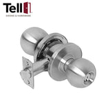 TELL KC2300 Series Heavy Duty Cylindrical Knob - 2-3/4 Inch Backset - Grade 2 - Optional Function - Optional Finish