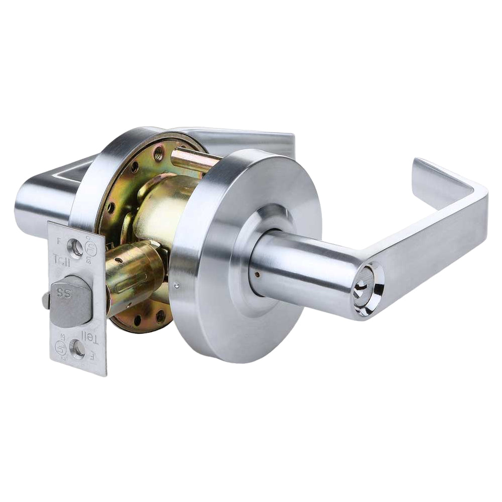 TELL LC1281 Cortland Lever (CTL) Heavy Duty Cylindrical Leverset - 2-3/4 Inch Backset - Grade 1 - IC Core - Entry - Optional Finish