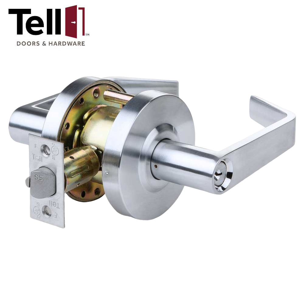 TELL LC2484 Cortland Lever (CTL) Heavy Duty Cylindrical Leverset - 2-3/4 Inch Backset - Grade 2 - Standard Cylinder - Classroom - Optional Finish