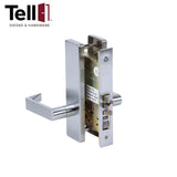 TELL ML137501 Heavy Duty Mortise Lock - Satin Chrome (US26D) - 2-3/4 Backset - Grade 1 - Passage