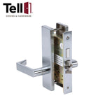 TELL ML137619 Heavy Duty Mortise Lock - Satin Chrome (US26D) - 2-3/4 Backset - Grade 1 - Privacy