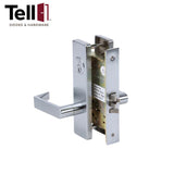 TELL ML138607 Heavy Duty Mortise Lock - Satin Chrome (US26D) - 2-3/4" Backset - Grade 1 - Storeroom