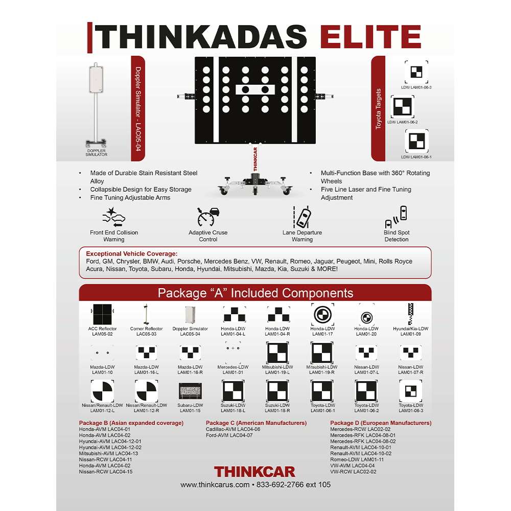 THINKCAR THINKADAS ELITE ASIA (Package B) - Professional Advanced Driver Assistance System Automotive Diagnostic Equipment Tool Scanner