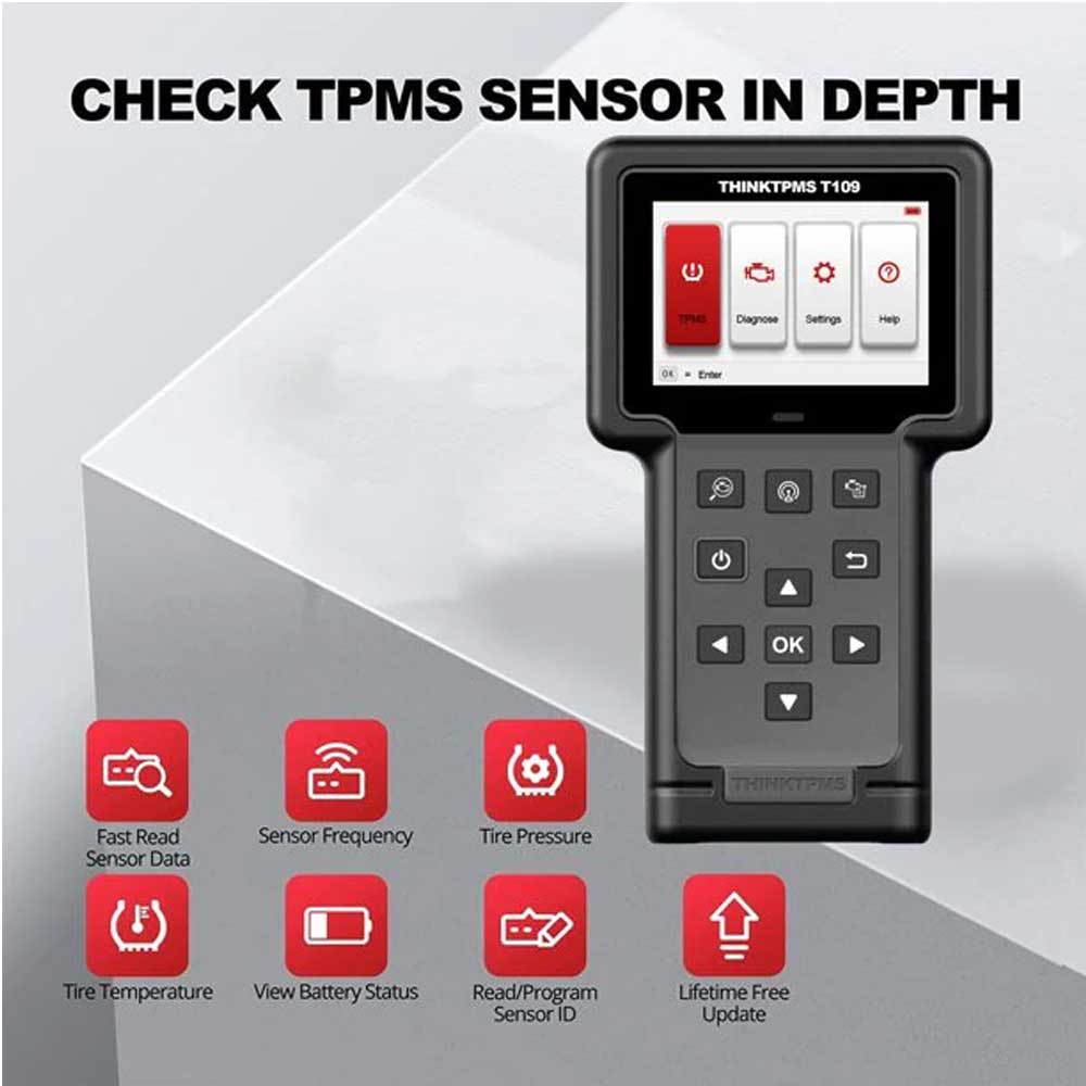 THINKCAR THINKTPMS T109 - 3.5 inch TPMS OBD2 Scanner Car Code Reader Tire Pressure System Relearn Automotive Diagnostic Equipment