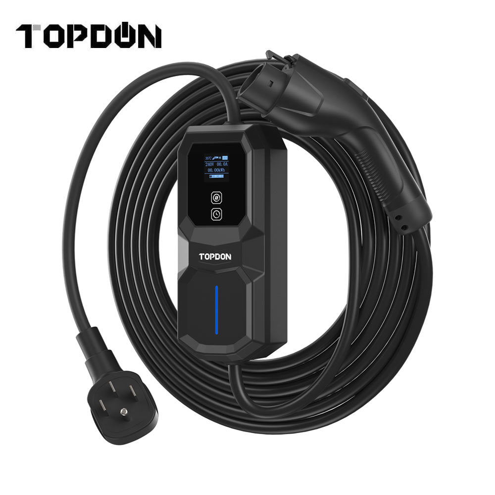 TOPDON PulseQ - AC Portable 32A NEMA 14-50 Plug with 5-15P Adapter for Electric Vehicles