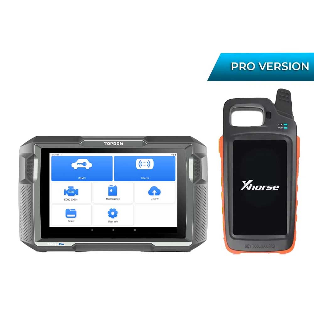 TOPDON T-Ninja Pro - 8" OBD Automotive Key Programmer and XHORSE VVDI Key Tool MAX PRO Remote Generator