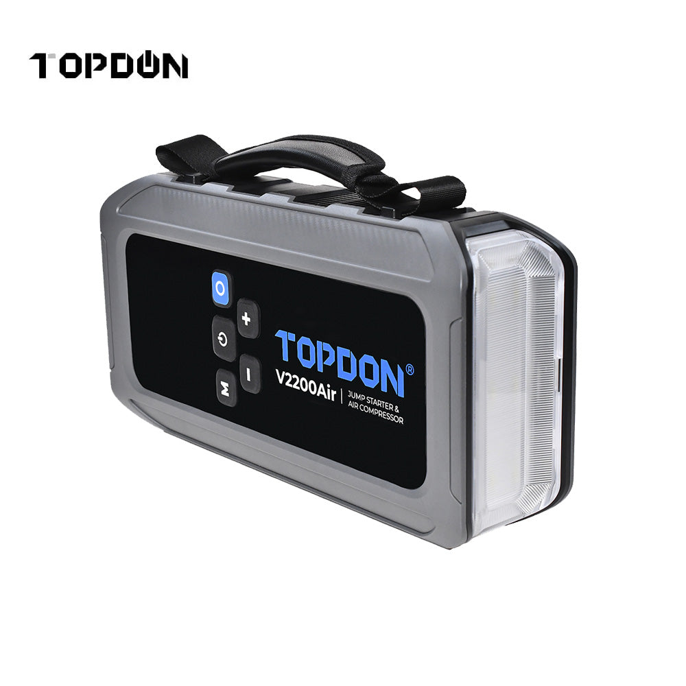 TOPDON V2200Air 2-in-1 2200 Peak Amp 12000mAh Jump Starter and Tire Inflator