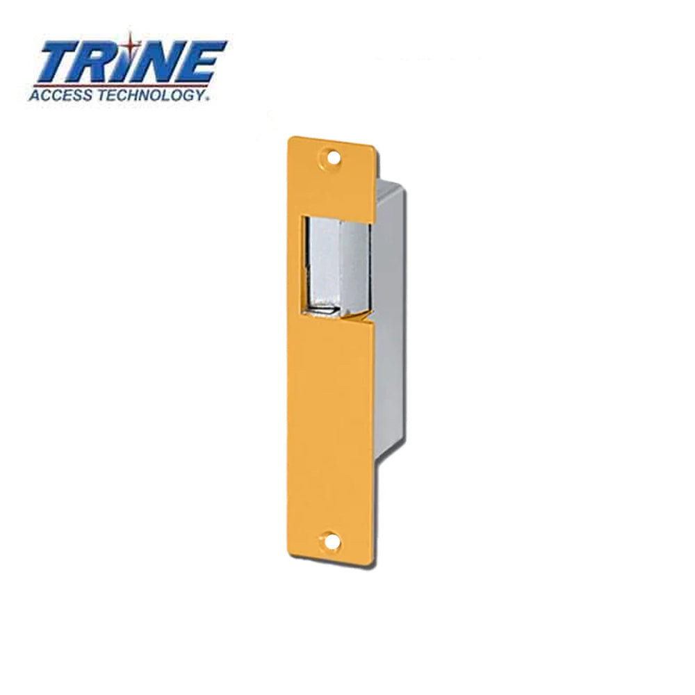 Trine - 001-8-16AC/4-6DC - Electric Strike Fail Secure with 5-7/8 x 1-1/4 Faceplate and 8-16VAC/4-6VDC - 696 (Brass Powder Coated-US4)