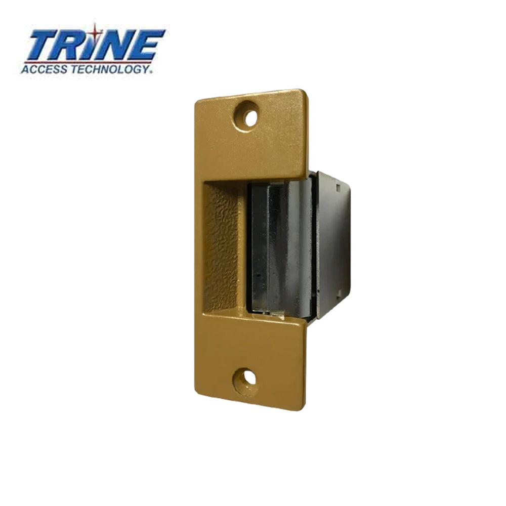 Trine - S005-24VAC - Electric Strike Fail Secure 3-1/2 x 1-3/8 Faceplate - 24VAC - Brass Powder Coated