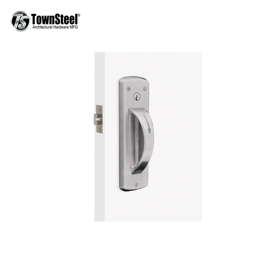 TownSteel - CRX-A - Heavy Duty Ligature Resistant Arch Trim Cylindrical Lockset - Schlage C Keyway - Classroom (84) Keyed - Grade 1 - Satin Stainless Steel-630