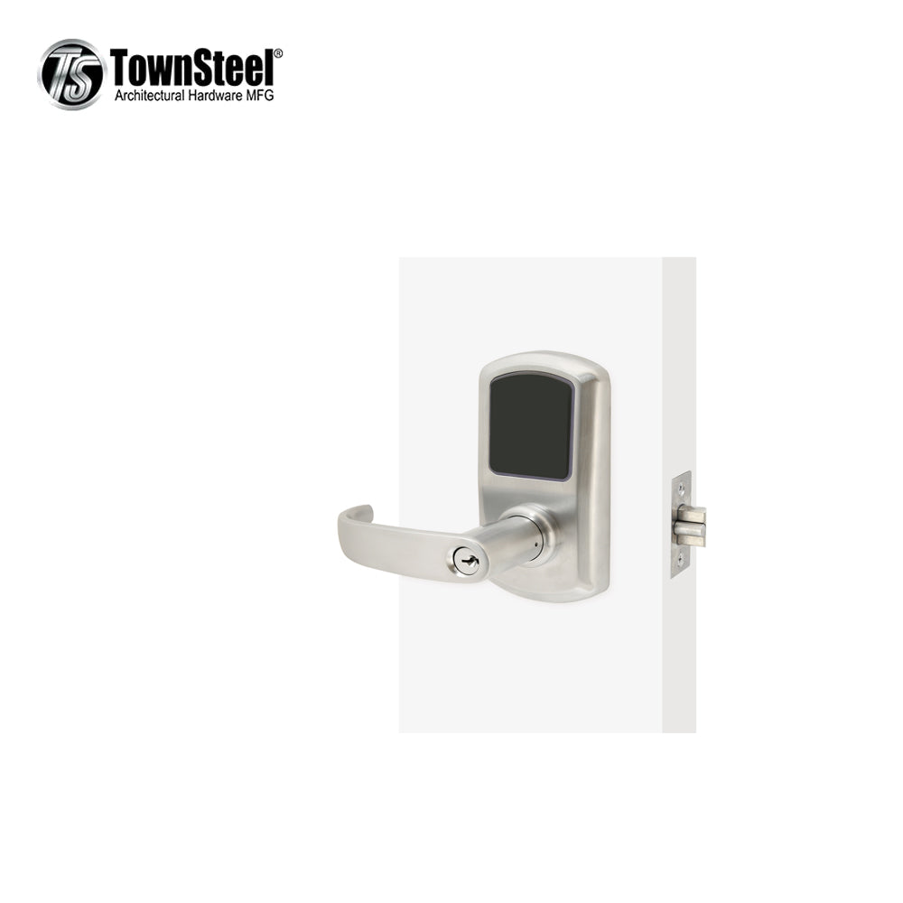 TownSteel - e-Elite - 6000 Series Motorized Cylindrical Lock Maxx Access - Schlage C Keyway - Rigid Lockbodies - Passage (75) - Left Handed