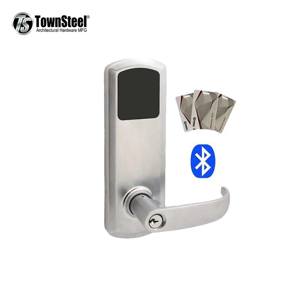 TownSteel - e-Genius - 5000 Series Electronic Interconnect Touch Keypad Lock - Bluetooth - 4 Inch Lockbody with Narrow Faceplate - Schlage C Keyway - Entry Function