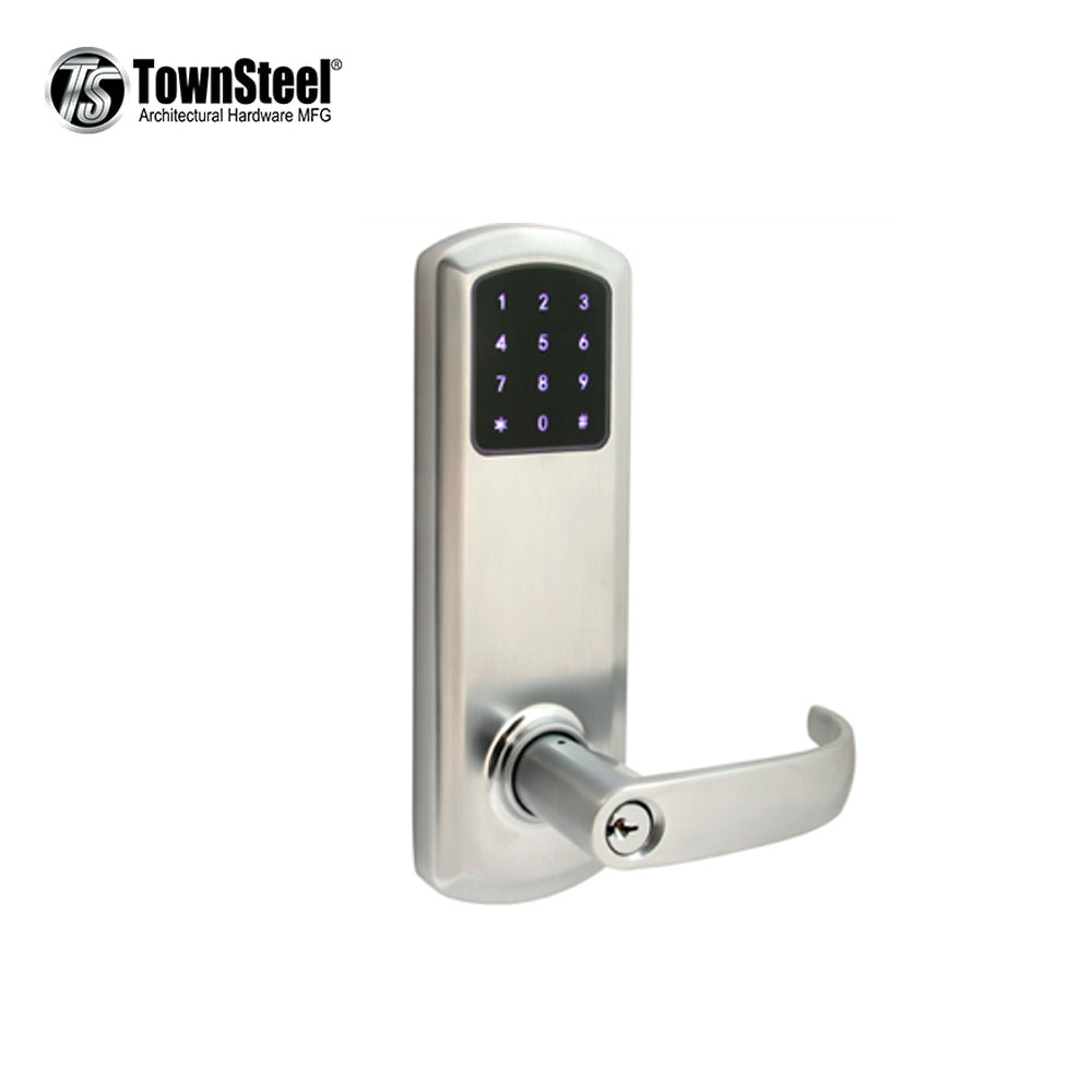 TownSteel - e-Genius - 5000 Series Electronic Interconnect Touch Keypad Lock - RF (Wi-Fi) - 2-3/8 Inch Backset - 5-1/2 Inch Lockbody with Wide Faceplate - Schlage C Keyway - Entry Function