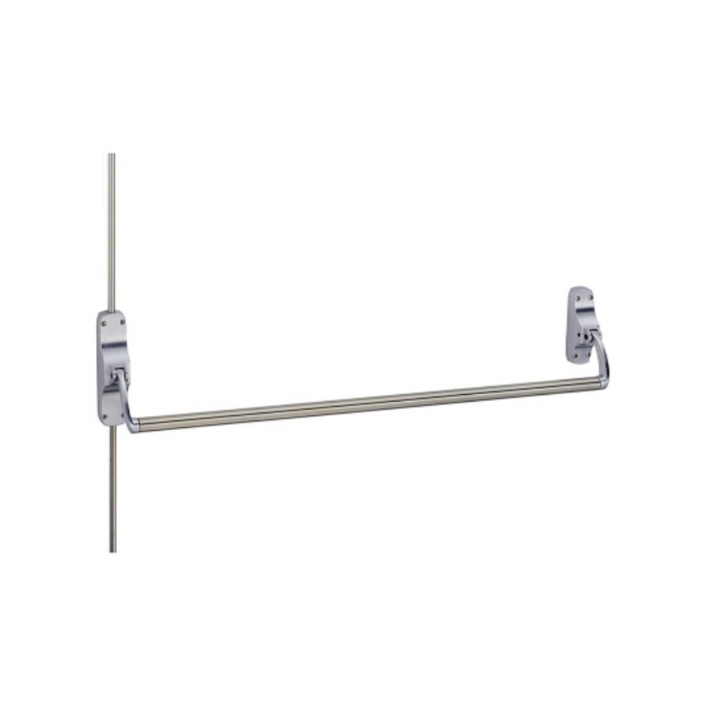 Von Duprin - 8827L - Surface Mounted Vertical Rod Exit Device - Wide Stile Crossbar - 48 - Exit Only - Less Trim - Satin Chrome (LHR)