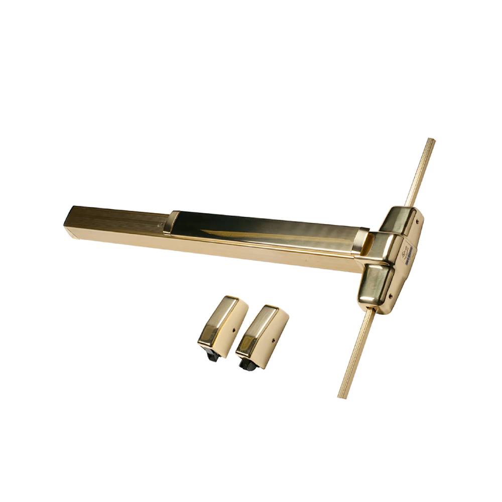 Von Duprin - 9927EO-3-US3 - Surface Vertical Rod Exit Bar - Wide Stile Pushpad - 36 Panic Device - Less trim - right Brass Finish - Grade 1