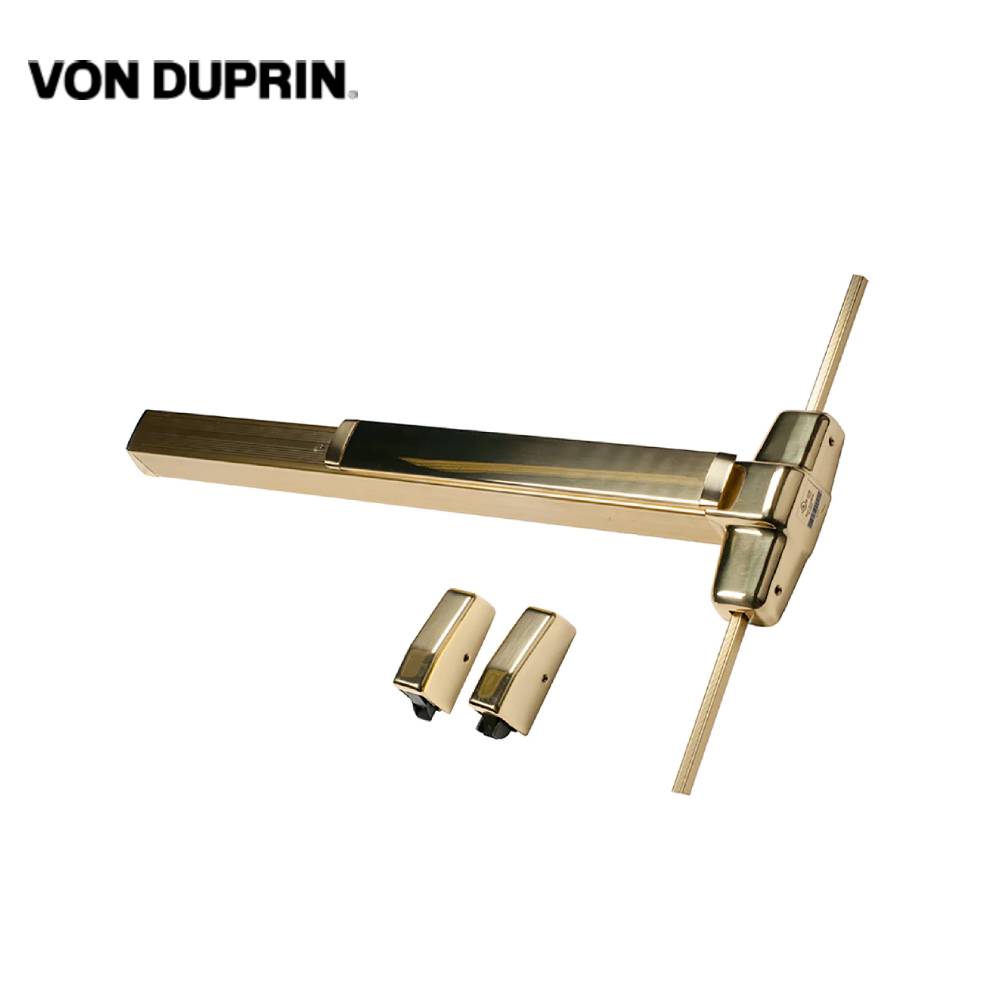 Von Duprin - 9927EO-3-US3 - Surface Vertical Rod Exit Bar - Wide Stile Pushpad - 36 Panic Device - Less trim - right Brass Finish - Grade 1