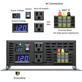 RBP - 4000W Power Inverter 12VDC, 24VDC and 48VDC to 120VAC Pure Sine Wave High Frequency Off Grid Solar Inverter