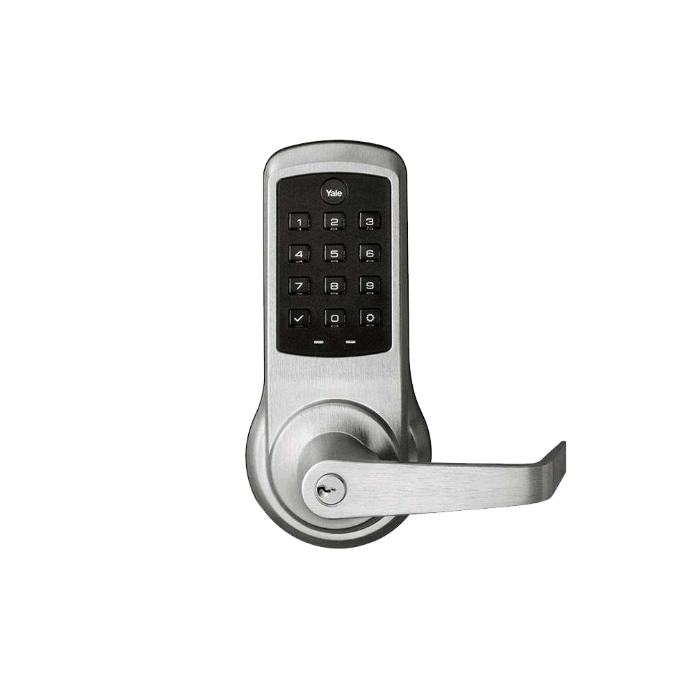 Yale - NexTouch - Commercial Electronic Pushbutton Keypad Cylindrical Locks with Augusta Lever and 2-3/4 Backset - Schlage C Keyway - Grade 1 - 626 (Satin Chrome)