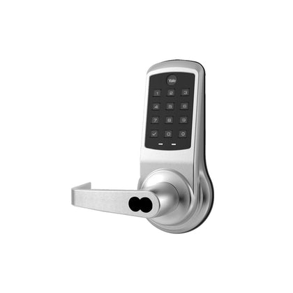 Yale - NexTouch - Commercial Electronic Pushbutton Cylindrical Locks with Keypad Trim - Augusta Lever and 2-3/4 Backset - SFIC - Grade 1 - 626 (Satin Chrome)