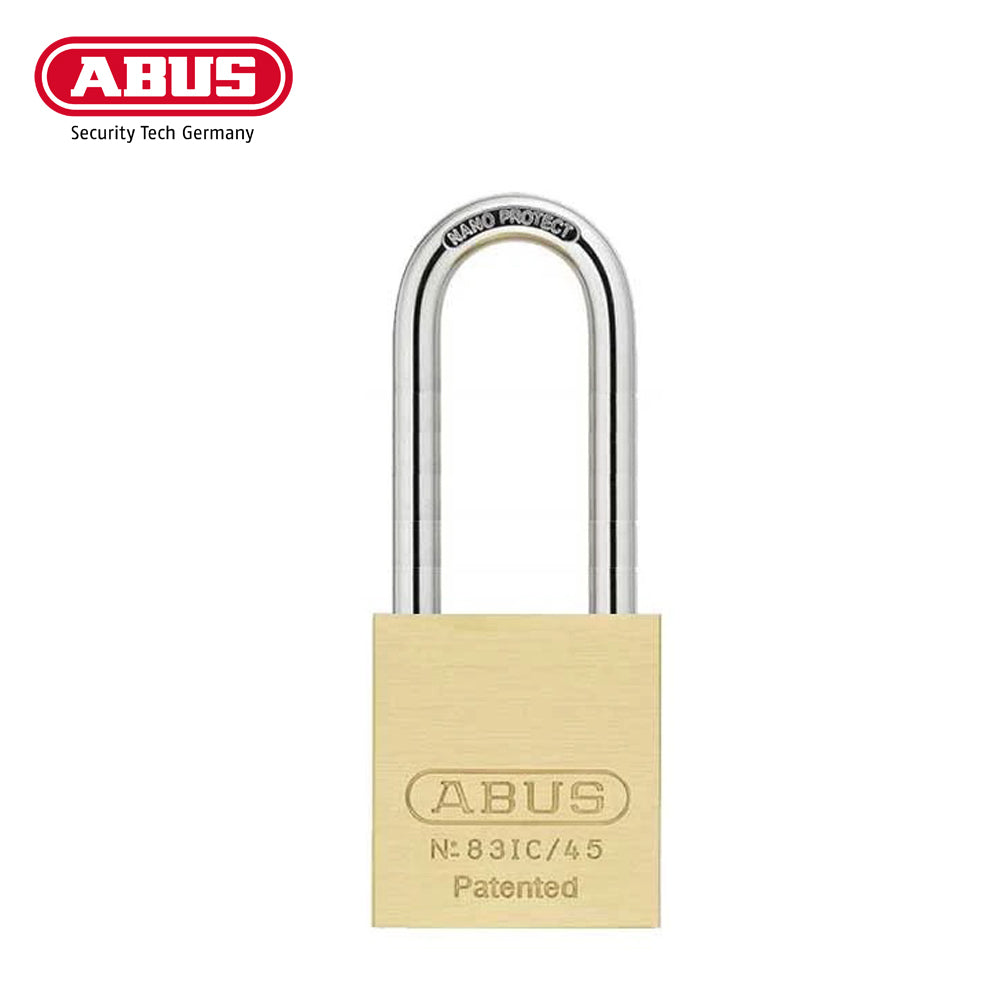 ABUS - 83IC/45 B - Premium Loaded Brass Padlock - S2 - SFIC Interchangeable Core - 1-27/32" Width - 4" Shackle