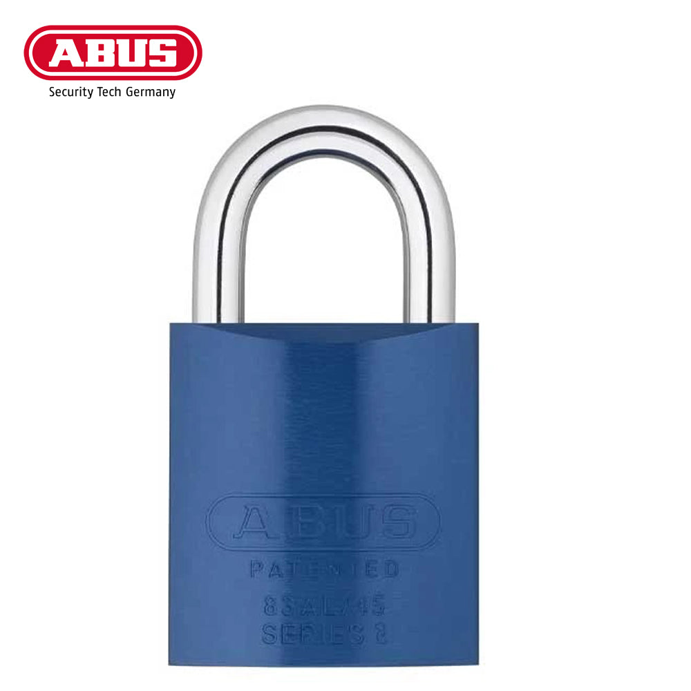 ABUS - 83AL/45 - Aluminum Padlock - S2 - Schlage Everest - Zero Bitted - 6 Pin - Blue - Rekeyable - 1-27/32" Width