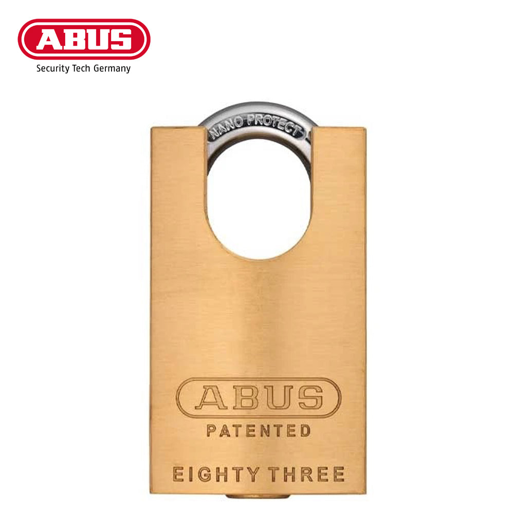 ABUS - 83CS/45-3000 - Premium Loaded Brass Padlock w/ Shackle Guard - S2 - Schlage C-L - 5/6 Pin - Rekeyable - 1-27/32" Width