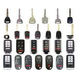 AKS KEYS Aftermarket Starter Pack with 30 Honda Acura Remotes, Shells, Key Blanks, Blades and Transponder Keys