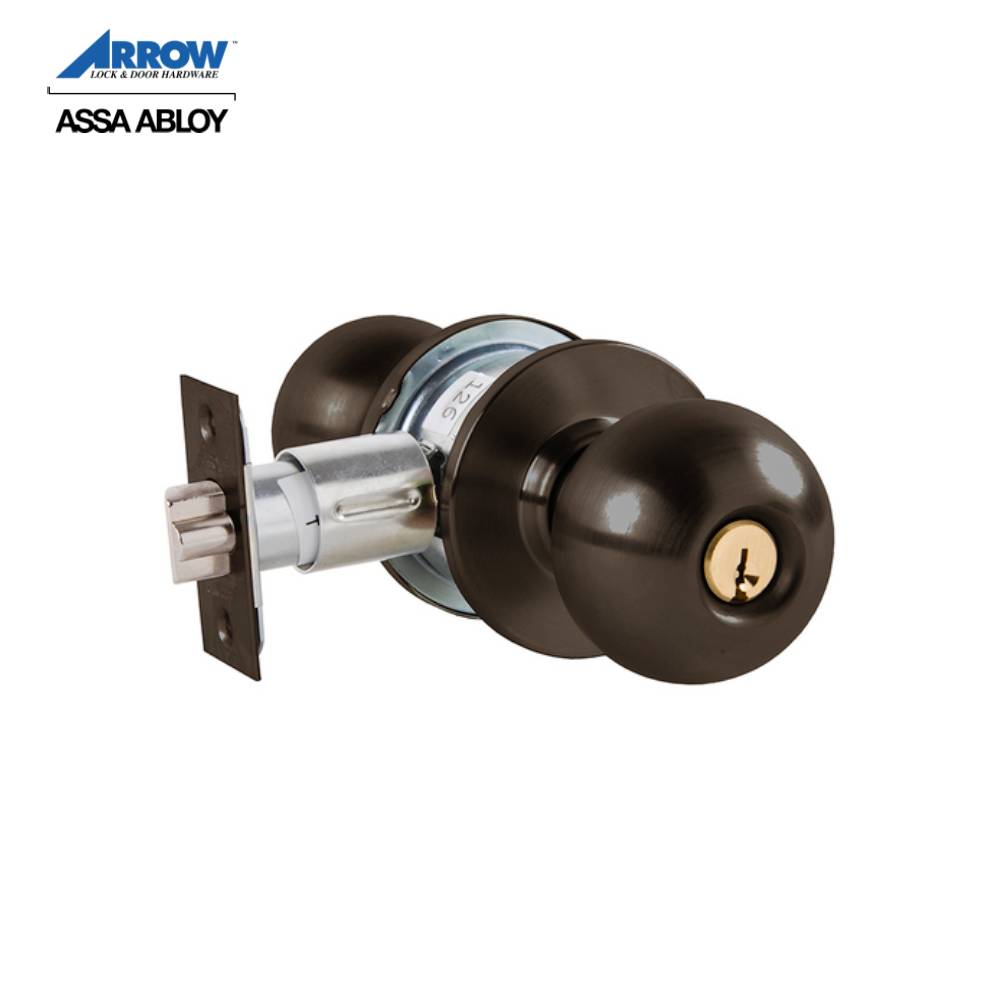 Arrow - MK33BD-10B - Asylum Cylindrical Ball Knob Locks - 2-3/8 Standard Backset - Oil-Rubbed Bronze - Grade 2