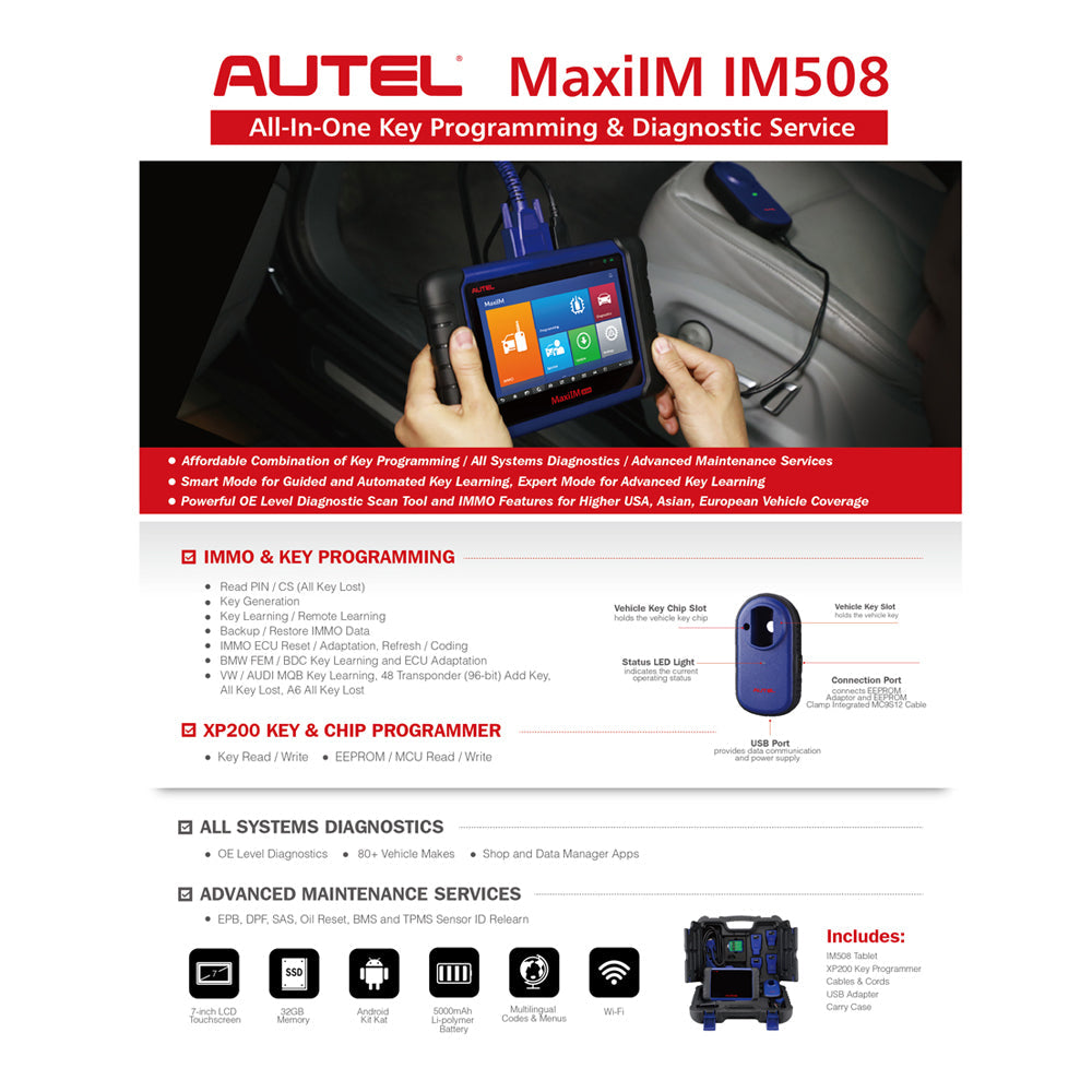 Autel MaxiIM IM508 Key Programming and Diagnostic Tool (Open Box)