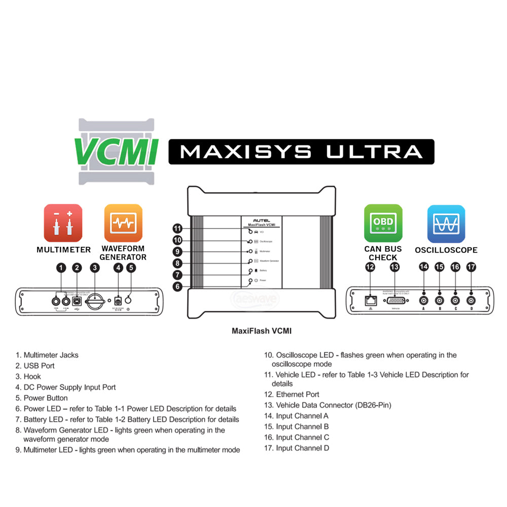 Autel - MaxiSys Ultra Automotive Diagnostic Tablet With Advanced MaxiFlash VCMI (Refurbished)