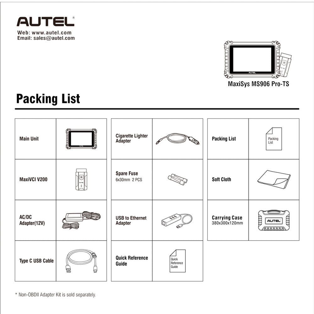 Autel MaxiSYS MS906 Pro-TS OBDII Bi-Directional Diagnostic Scanner and TPMS Service Tool with Bluetooth VCI