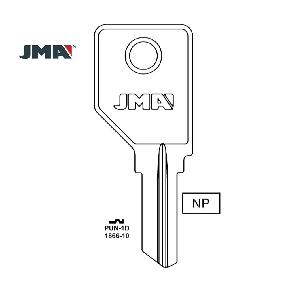 1866-10 Pundra Commercial & Residencial Key Blank - 1866-10 / PUN-1D