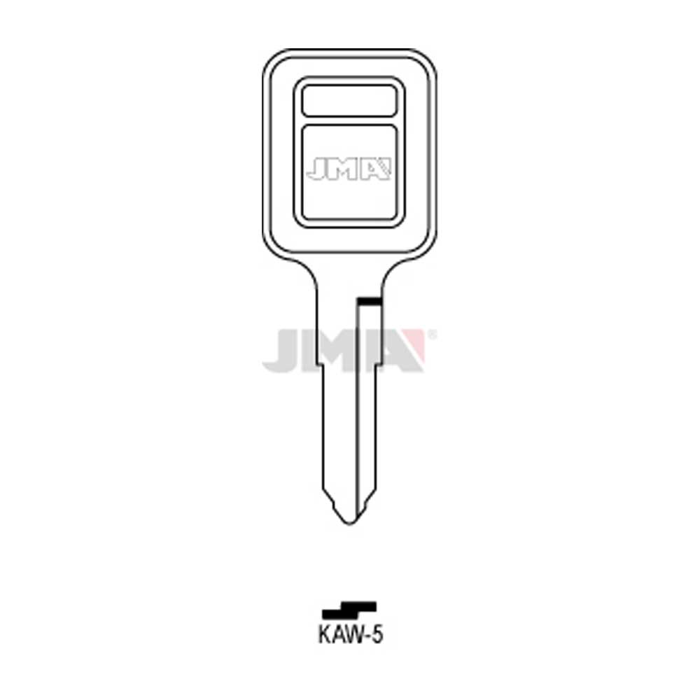 JMA KAW-5 / KW12 Kawasaki Motorcycle Double Sided 6 Cut Key Blank (Pack of 10)