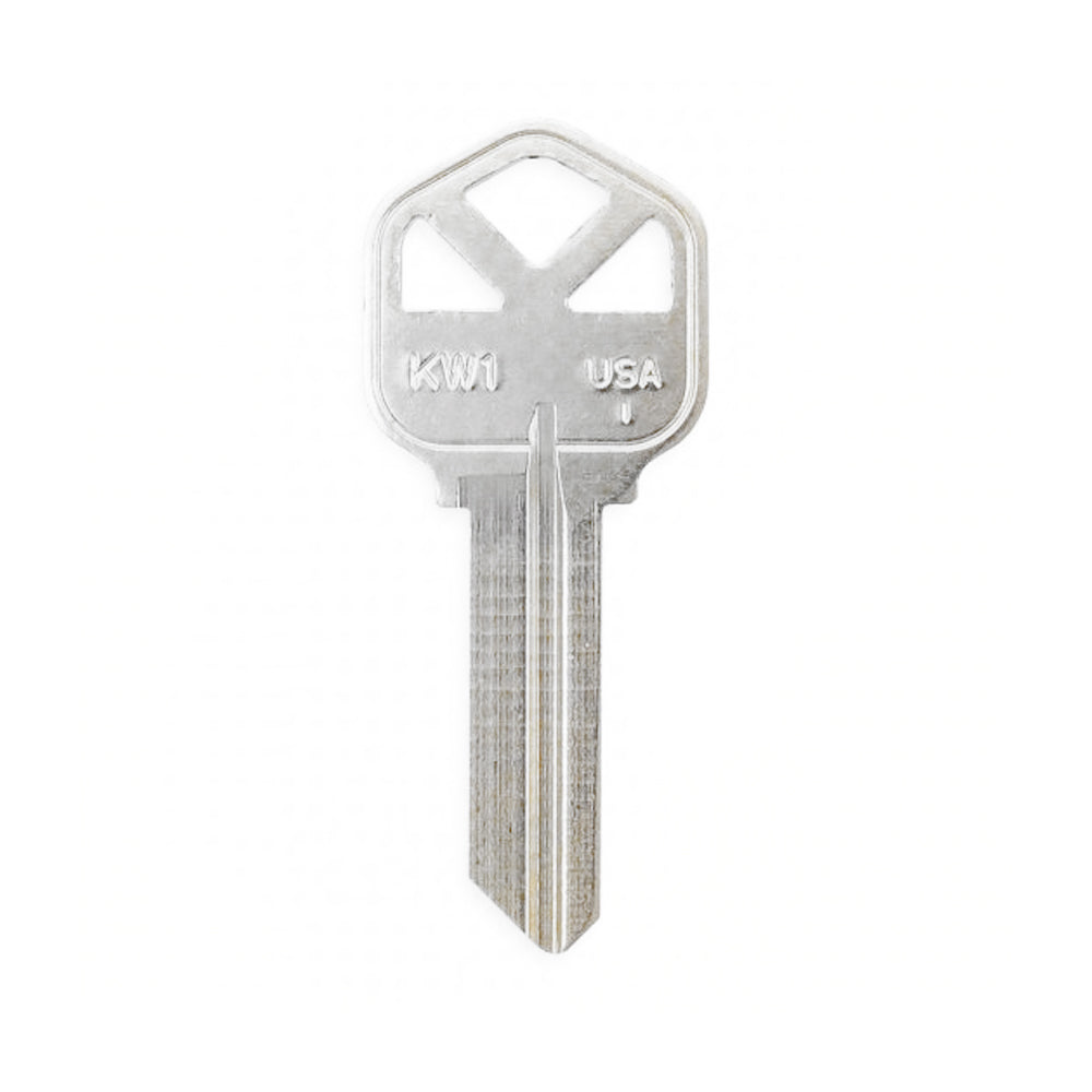 Nickel Plated Finish Key Blank - KWI-1KE / KW1 NP (Packs of 50)