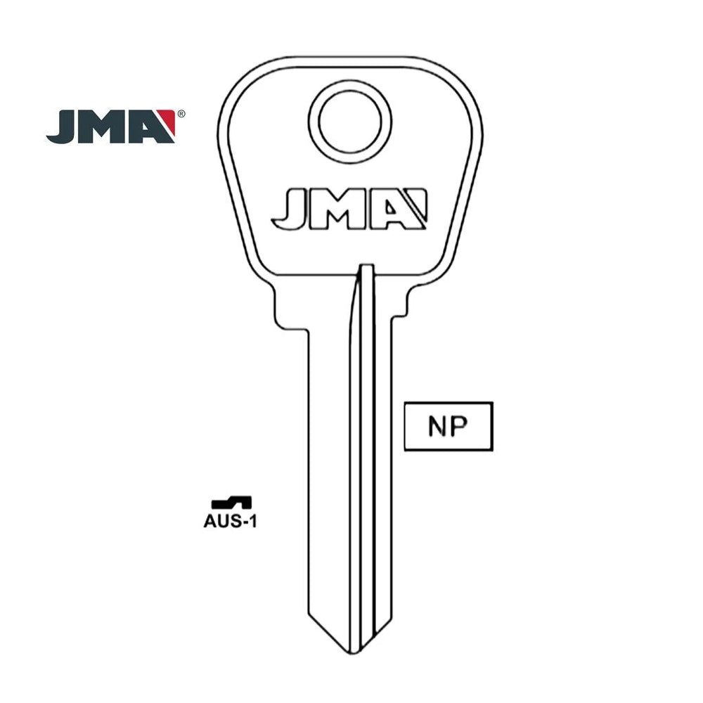 1092N 5-PIN Master Padlock Key Blank - M10 / AUS-1