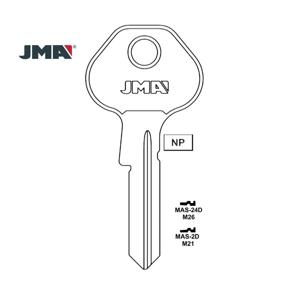 1092-7000 6-PIN Master Padlock Key Blank - M21 / MAS-2D