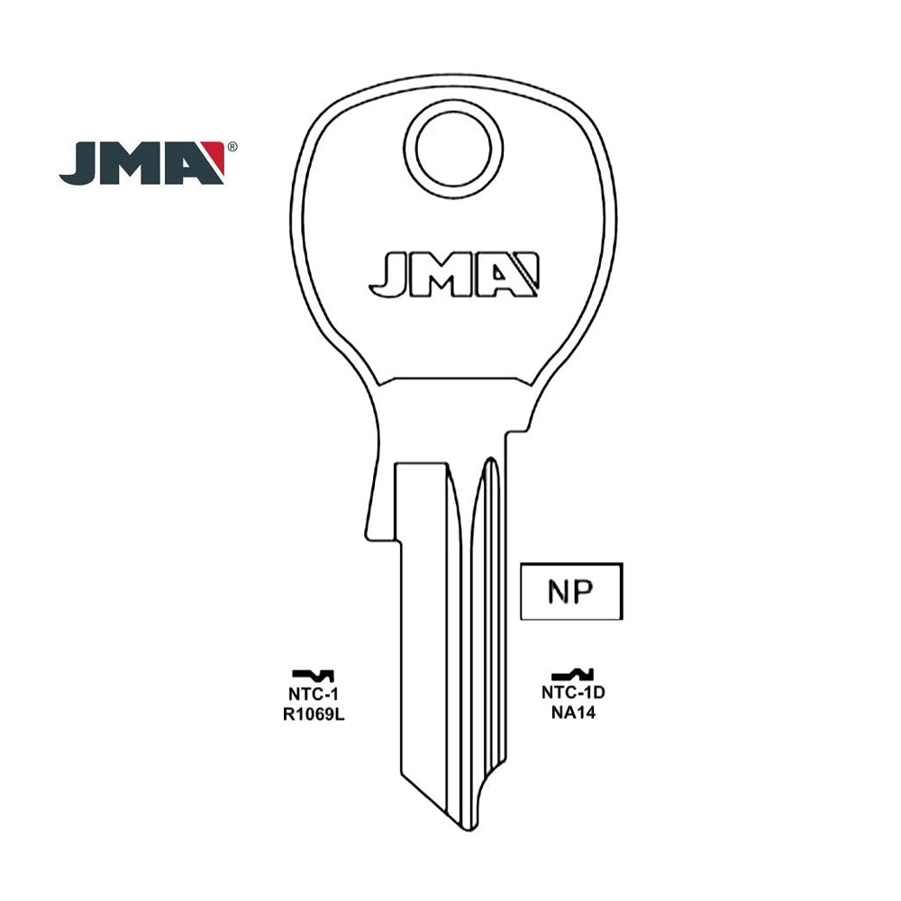 1069L National Cabinet Key Blank - NA14 / NTC-1D