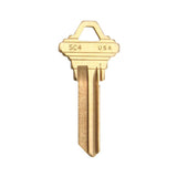 A1145E 6-Pin Schlage Key Blank - Nickel Plated - SLG-4E-NP  / SC4 NP (Packs of 50)