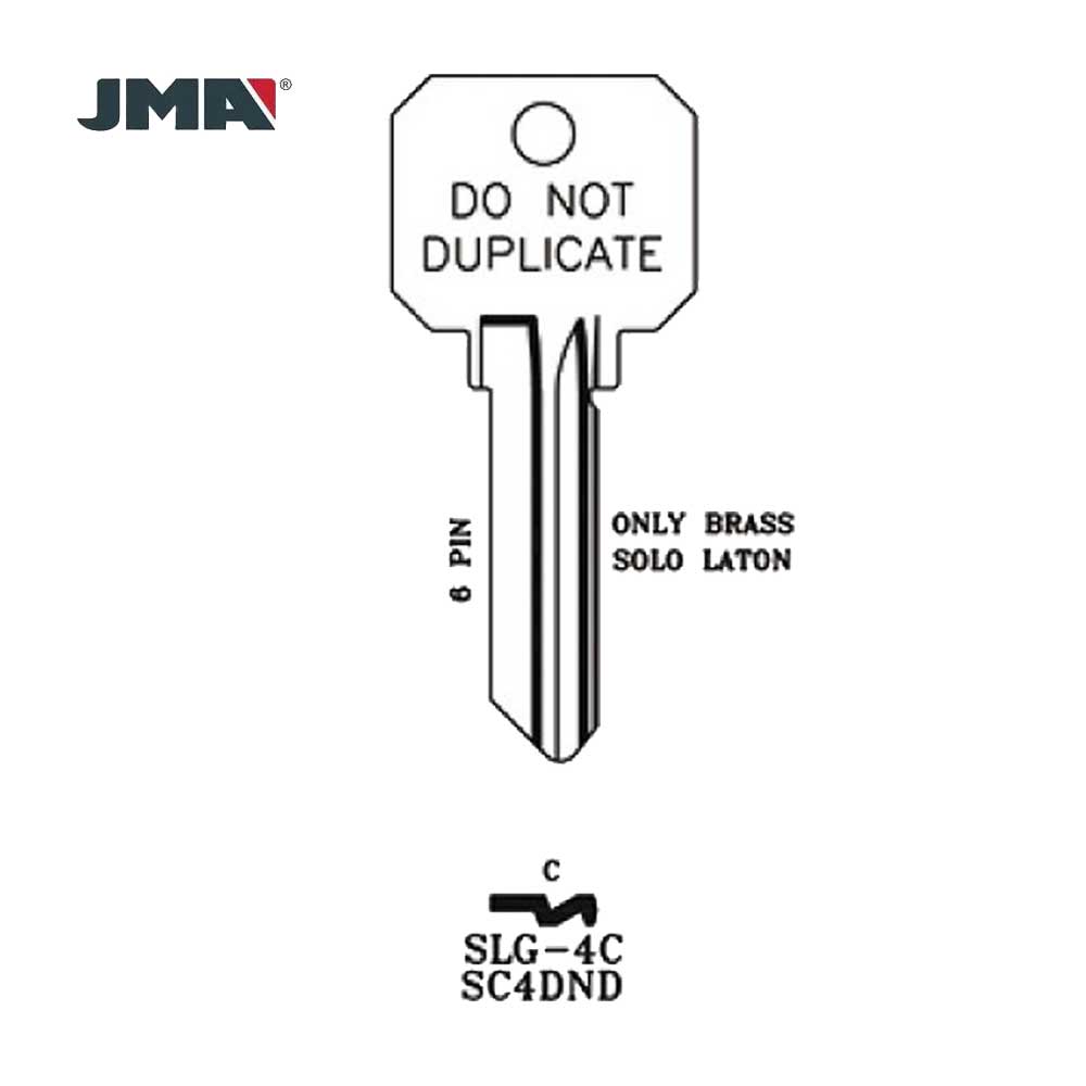 JMA SLG-4C / DNDSC4 Schlage Key Brass Duplication Prohibited (Pack of 10)